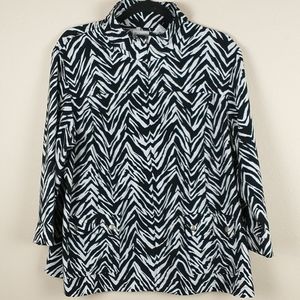 Zenergy by Chico's zebra lightweight jacket XL